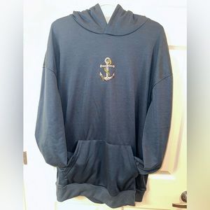 Techwear Vintage Anchor Hoodie, Men’s XL Blue new, never worn, no tags